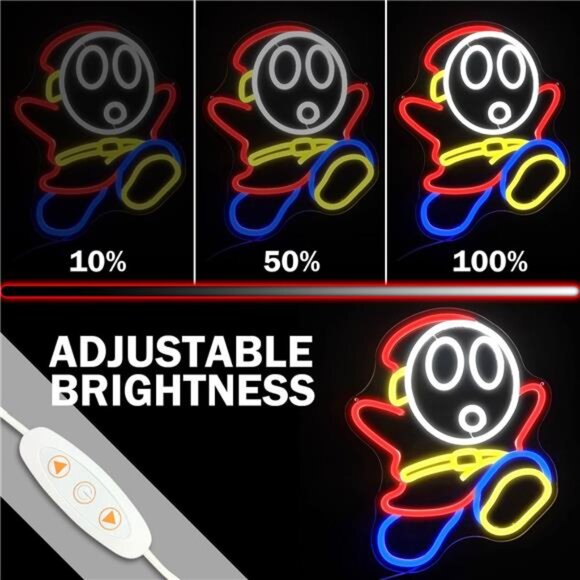 Super Mario Bros Shy Guy LED Neon Light Game Sign Room Decor Nintendo Retro NES - Picture 4 of 8